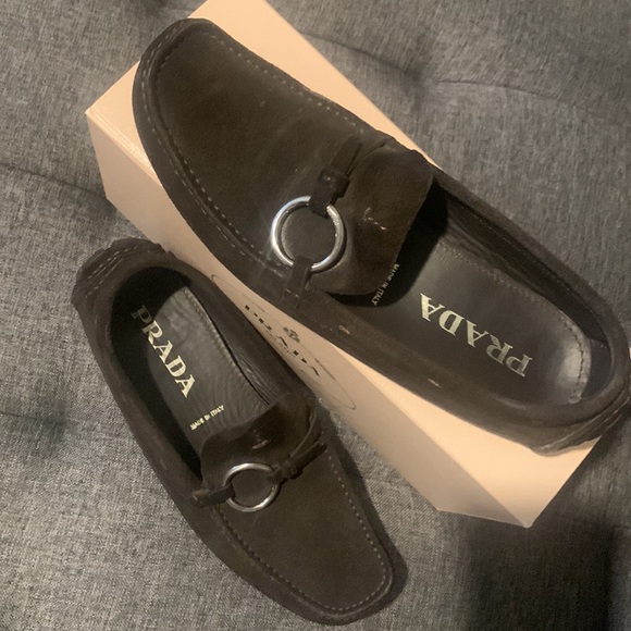 Prada suede loafers with buckle~AUTHENTIC ~ - Picture 2 of 2